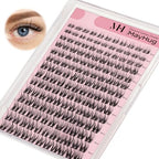 Natural Lash Clusters - 154PCS Cluster Eyelash Extensions, 8-14mm Mixed Individual Lashes, Comfortable Eyelash Clusters with Thin Band, Individual Lash Clusters Easy to Apply (Realistic)