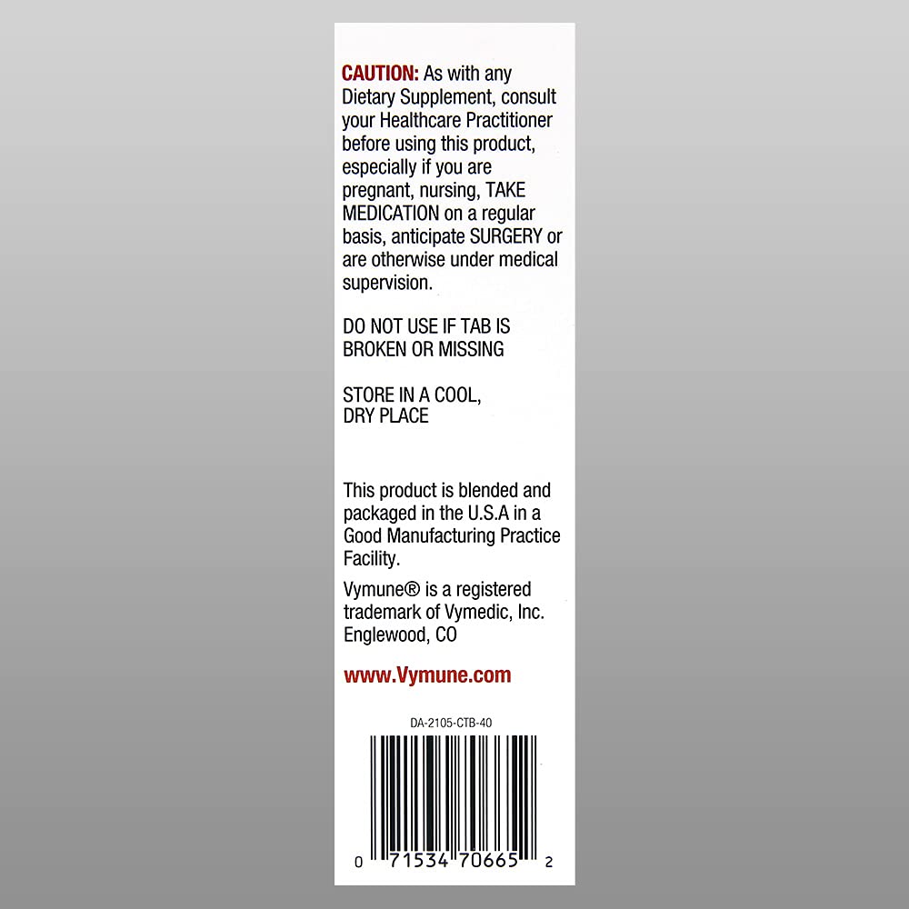 Vymune Amino-Acid Advanced Immune Support Supplement with Powerful Amino Acids Taurine, Lysine and Threonine Meltaway Tablets, Berry Flavored – for Adults (800mg Vitamin C, 40ct.)