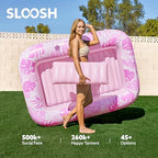 SLOOSH Inflatable Tanning Pool Lounger Float,70" x 46" Pool Floats Adult with Pillow,4 in 1 Suntan Tub Raft Floatie,Sunbathing Bed Lounge for Water Blow Up Kids Ball Pit Party Gifts,L-Blushing Pink