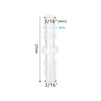 Quickun Plastic Hose Barb Fitting, 3/16" x 3/16" Barbed Splicer Mender Joint Adapter Union Fitting (Pack of 10)