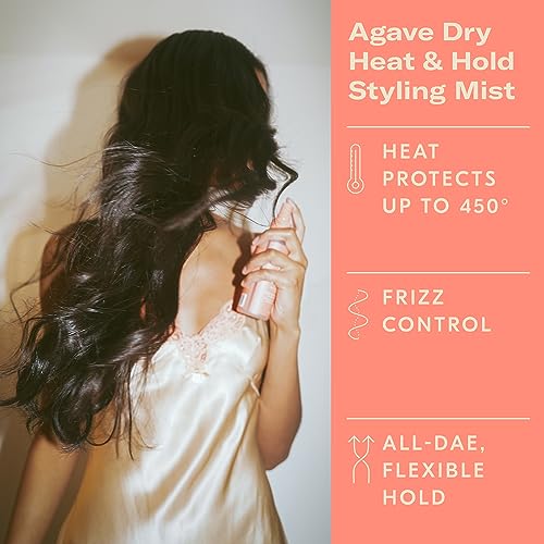 DAE Agave Dry Heat & Hold Styling Mist - Protects, Controls Frizz, Softens Hair (5 oz.)