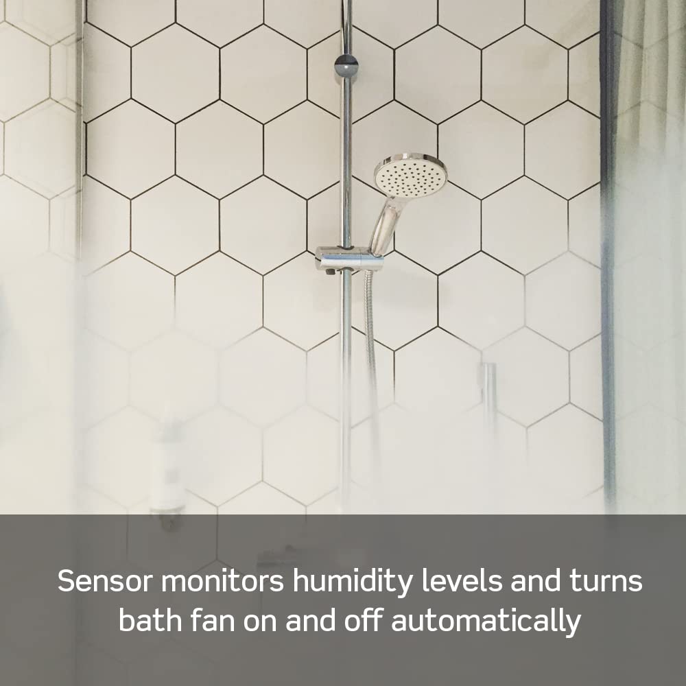 Leviton Humidity Sensor Switch for Bathroom Exhaust Fan, Automate Ventilation, Air Circulation, Moisture Control, ¼ HP, Single Pole, DHS05-1LI, Ivory