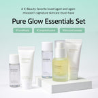 mixsoon Pure Glow Essentials Set - 5-Step Skincare Kit - Travel kit, Travel size kit, Hydrating Skincare Gift Set (15ml*1+20ml*3+30ml*1) Korean Glass Skin Care