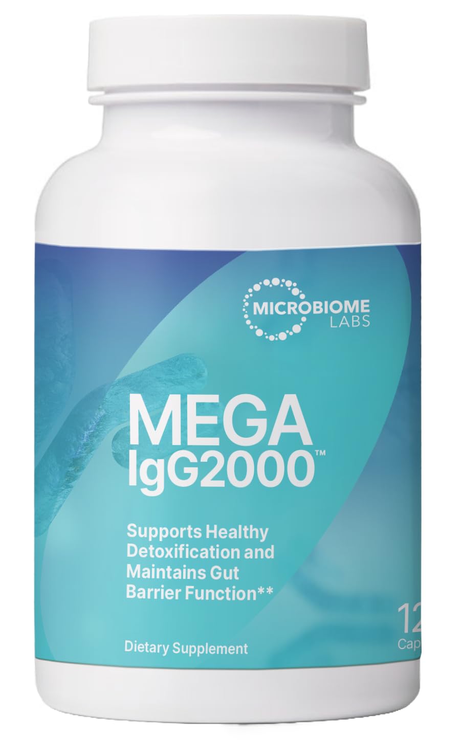 Microbiome Labs Mega IgG2000 Capsules - Dairy Free Bovine Colostrum Supplement Alternative - Immunoglobulin Supplement from Bovine Serum to Support Digestive Health (120 Capsules)