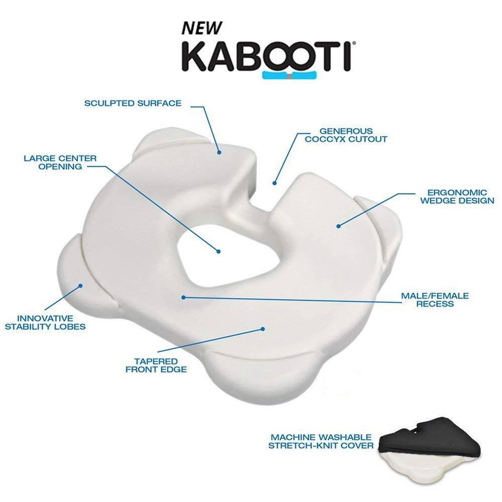 Contour Kabooti Donut Seat Cushion, 3-in-1 Design with Center Cutout for Tailbone Pain, Sciatica and Hemorrhoids