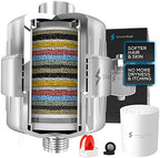 SparkPod 23 Stage Shower Head Filter for Dry Hair and Skin - High Output Universal Shower Filters to Remove Toxic Chemicals, Chlorine & Heavy Metals (Luxury Polished Chrome)