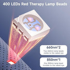 Large 23.60" x 38.00" Red Light Therapy Mat, 400 Dual-Wavelength LEDs (660nm & 850nm), Easy to Carry for Home or Travel Use