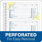 Adams Service Call Book, 5.25 x 11 Inch, Spiral Binding, 2-Part, Carbonless, 4 Messages per Page, 200 Sets, White and Canary (SC1155), White/Canary