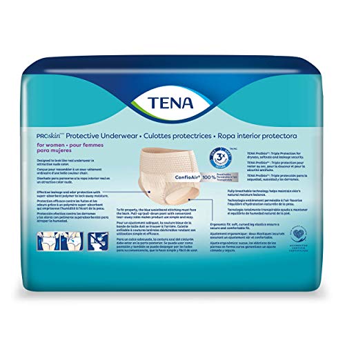 TENA ProSkin Small-Medium Nude-Colored Adult Female Moderate Absorbency Protective Disposable Underwear, 80 Count