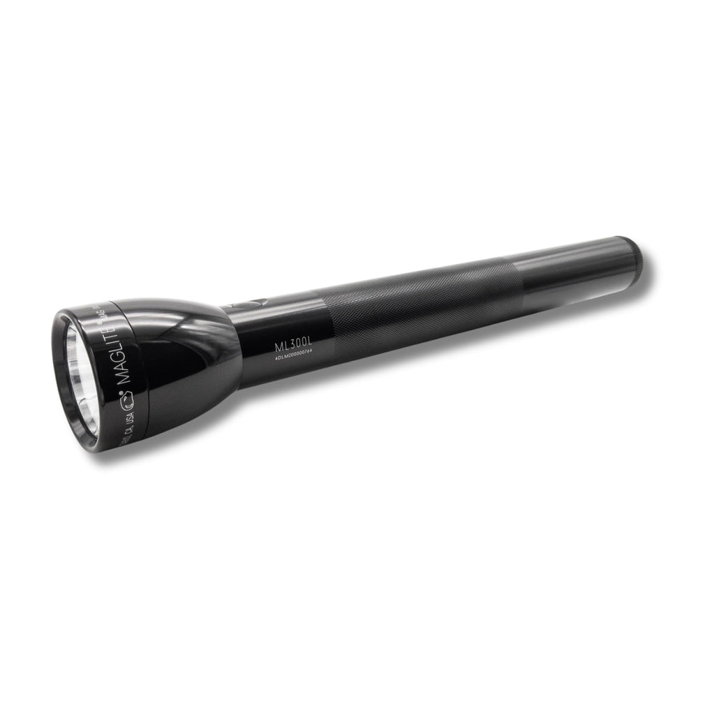 MagLite High Lumens LED Flashlight – ML300L 4-Cell D Flashlight with Adjustable Focus for Precise Beam, Long Battery Life, Water-Resistant for Emergency, Outdoor, and Camping – Black