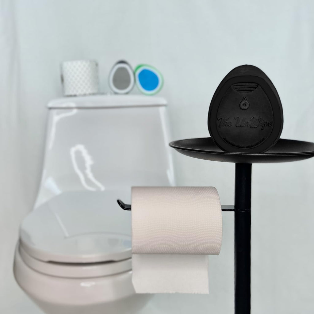 The UnWipe – Textured, Portable, Septic-Safe Tush Cleaning Instead of Flushable or Baby Wipes, Black LE