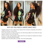Lemoda 210% Density 13x6 Full Lace Frontal Wig Water Wave Virgin Human Hair Wigs Deep Wave 13x6 HD Lace Front Wigs For Black Women Wet and Wavy Wig 12A