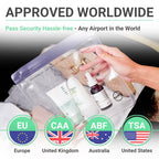 3pcs - TSA Approved Toiletry Bag - Our Quart Size Clear Toiletry Bags are Security Approved Worldwide for Liquids & Cosmetics - 100% 3-1-1 Compliant Clear Travel Bags for Toiletries Violet