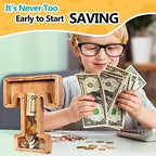 SummiDate Wooden Letter Piggy Bank Piggy Bank for Boys and girls Alphabet Money Bank Thanks Giving Gifts(Initial-T)