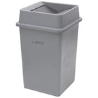 Winco 35 Gallon Gray Commercial Square Plastic Trash Can