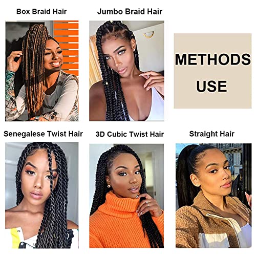 Liang Dian Braiding Hair Pre Stretched 36 Inches 8 Packs Synthetic Fiber Crochet Twist Braids Yaki texture Braiding Hair Extensions (36 Inch,1B/Purple/Pink)