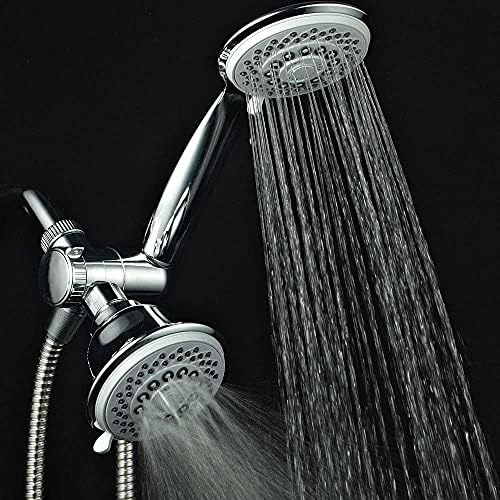 Hotel Spa AquaStorm 30-Setting SpiralFlo 3-Way High Pressure Luxury Shower Head/Handheld Showerhead Combo with Water Saving Economy Mode/Chrome