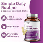 Purity Labs Trans-Resveratrol Supplement 5,000 mg Equivalent per Serving with Quercetin, USDA Organic High Potency Antioxidant, Vegan Capsules, 90 Count