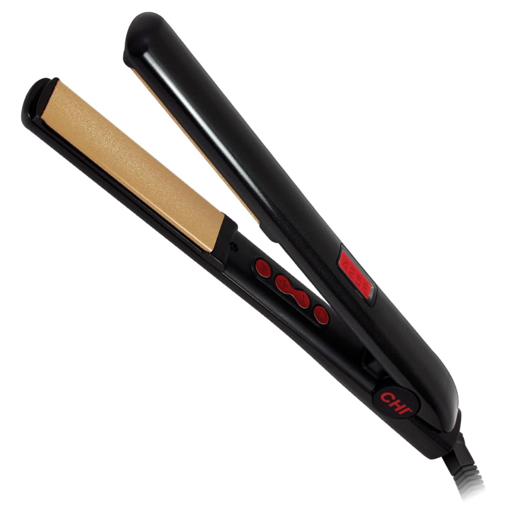 G2 Ceramic Titanium Infused Hairstyling Flat Iron - Model # GF1595 - Black by CHI for Unisex - 1 Inch Flat Iron