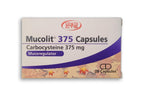 Mucolit 375 Capsules Carbocyteine 375mg, A Mucoregulator that Reduces Mucus Viscosity and Abrasion, for Relief of Respiratory System Disorders, accompanied by Increased phlegm Secretion - Pack of 20