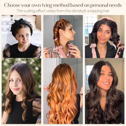 Yanibest Heatless Hair Curler, No Heat Hair Curlers to Sleep in, Overnight Satin Heatless Curling Set with Hair Scrunchies Clip, for All Hair Types