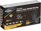 TitanFlex Thor Grip Heavy Duty Black Industrial Nitrile Gloves with Raised Diamond Texture, 8-mil, Latex Free