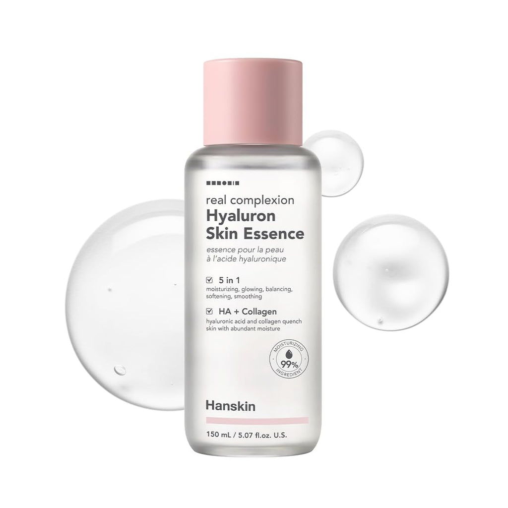 Hanskin Hyaluron Skin Essence Toner – Korean Hydrating Toner for Glass Skin | Hyaluronic Acid & Collagen | Lightweight Moisturizing Astringent for Dry, Sensitive & Dull Skin | K-Beauty (5.07 fl oz)