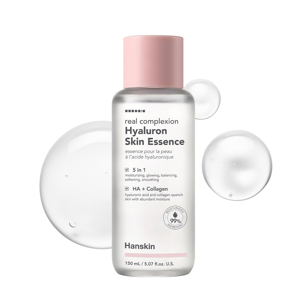 Hanskin Hyaluron Skin Essence Toner – Korean Hydrating Toner for Glass Skin | Hyaluronic Acid & Collagen | Lightweight Moisturizing Astringent for Dry, Sensitive & Dull Skin | K-Beauty (5.07 fl oz)
