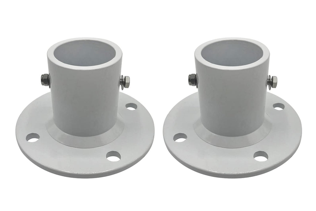 Poolzilla 2-Pack Deck Anchor Flange in White, Diameter of 1 7/8", Made of High Grade Cast Aluminum