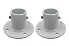 Poolzilla 2-Pack Deck Anchor Flange in White, Diameter of 1 7/8", Made of High Grade Cast Aluminum