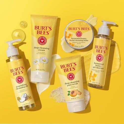 Burt's Bees Face Wash, Deep Facial Cleansing Cream, College Back to School Dorm Essentials, All Natural Cleanser with Chamomile, 6 Ounce (Pack of 3) (Packaging May Vary)