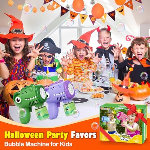 Toys for Ages 3-8 Boys Girls: Yunaking 2 Pack Bubble Machine Gun for Kids Rechargeable with Bubble Solutions, Kids Toys Gifts for 3 4 5 6 7 8 Years Old Boy Girl Birthday Toy for Kid Toddlers Ages 4-6