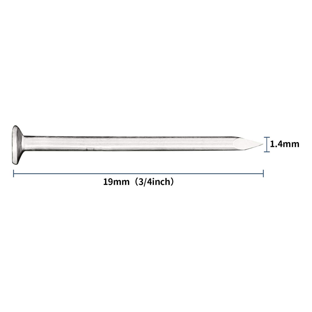 JEGONFRI 900PCS 3/4" Nickel Flat Head Nails for Hanging Pictures & Woodwork