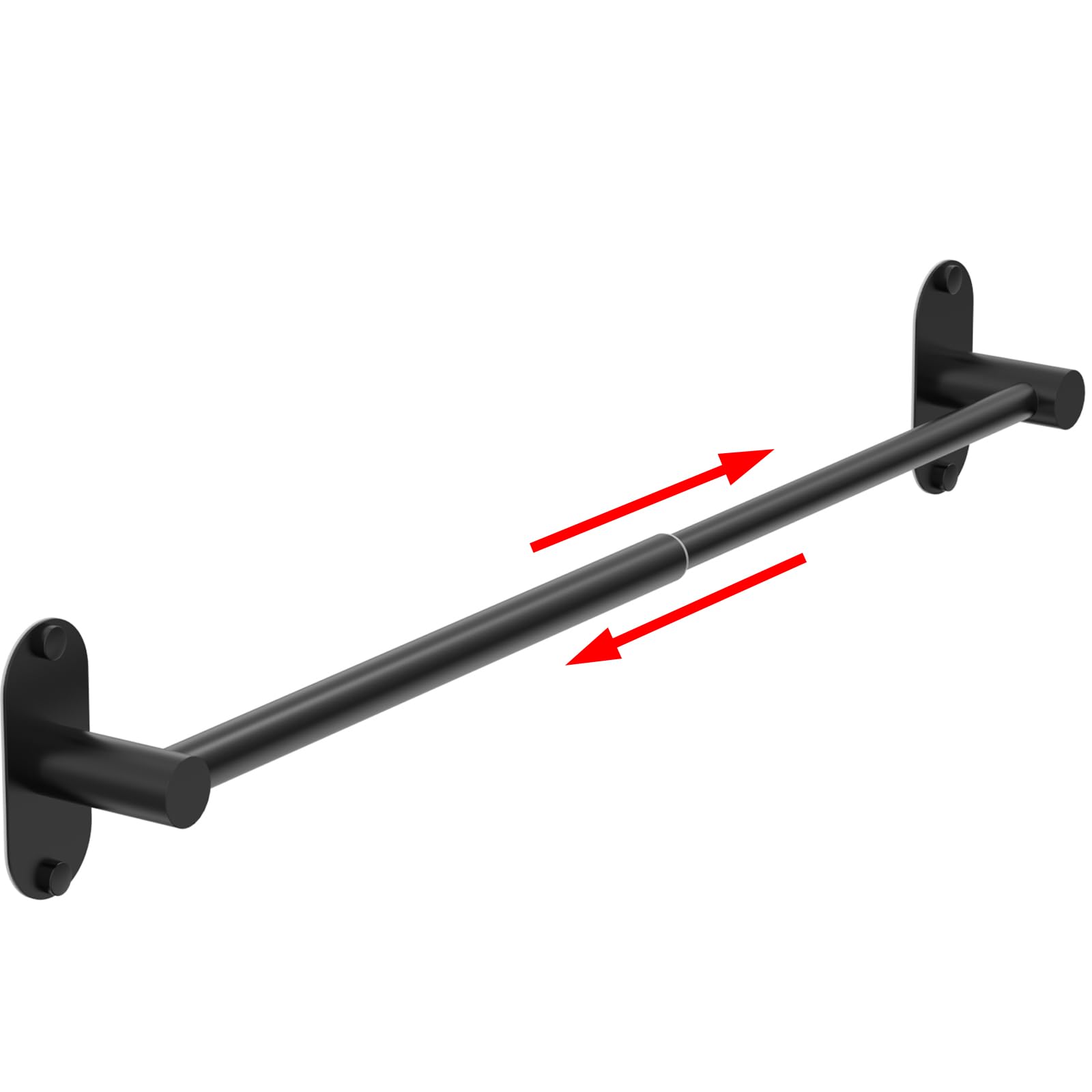 MIROAMZ Towel Bar, Adjustable 14.4inch - 25.2inch Towel Rack, Self Adhesive Wall Mounted for Bathroom Kitchen Hand Towel Holder Cloths Hanger 304 Stainless Steel Organizer Single Bar (1, Matte Black)