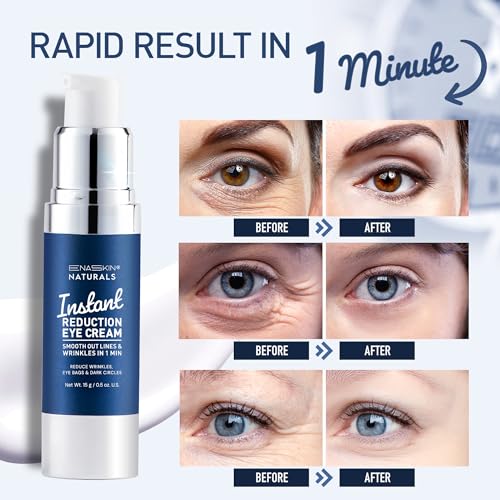 Enaskin Naturals Instant Anti Wrinkle Eye Cream: Rapid Temporay Eye Tightener for Dark Circles, Fine Lines and Puffiness in 60s, Anti Aging Under Eye Cream for Fine Lines and Eye Bags