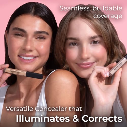 MCoBeauty Brighten & Perfect Cream Concealer, 6 Medium Natural Buff, Brightening Coverage for Flawless Complexion, Vegan, Cruelty Free Cosmetics