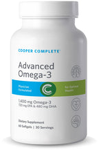 Cooper Complete - Advanced Omega 3 - Fish Oil Supplement, Concentrated EPA + DHA Omega-3 Fatty Acids 1400 mg - 60 Softgels per Bottle. Pack of 3