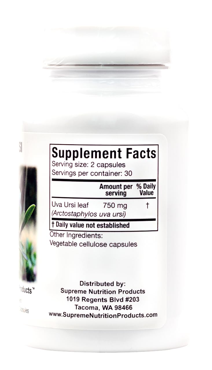 Supreme Nutrition Uva Ursi, 60 Pure Bearberry Vegetarian Capsules