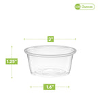 3.25 oz - 200 Cups Clear Disposable Plastic Portion Cups No Lids, Small Containers For Portion Controll, Jello Shots, Meal Prep, Sauce Cups, Slime, Condiments, Medicine, Dressings,