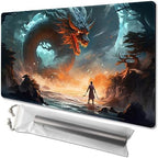 MTG Playmat Size 24x14in Free Storage Bags Non-Slip Backing Printing, Ideal for Card Game Enthusiasts TCG Playmat (No with Zone,A Swordsman)
