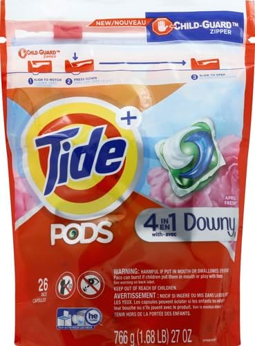 Tide Pods Plus Downy He Turbo Laundry Detergent Pacs April Fresh, 26 ct