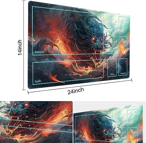 MTG Playmat Size 24x14in Free Storage Bags Non-Slip Backing, Ideal for Card Game Enthusiasts TCG Playmat (DBT3-Rebellion-With Zone)