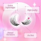 Lash Clusters 10-16mm 144pcs Mixed Tray Individual Lashes D Curl Individual Lashes Cluster Eyelash Extensions DIY Lash Extensions Eyelash Clusters Eyelash Extension Kit at Home (J03-0.07D, 10-16mm)
