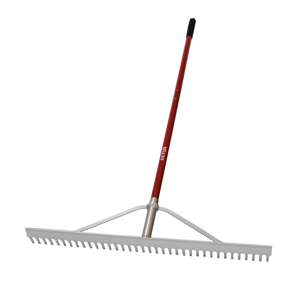 KYLIN 36 Inch / 36 Tines Aluminum Landscape Rake with 66 Inch Extra-Long Handle, Versatile Rake for Lawn Care,Loosening Soil, Weeding, Leveling Gravel, Beach Sand - Lighweight & Rust Proof