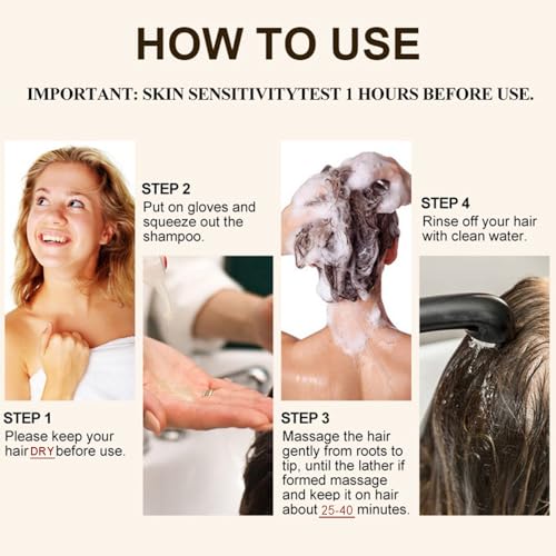 Hair Dye Shampoo 3-In-1, Instant Gray Hair Coverage in Minutes-Long Lasting Argan Oil Herbal Hair Color Shampoo champu con tinte para canas 500ml (Dark Red Wine)