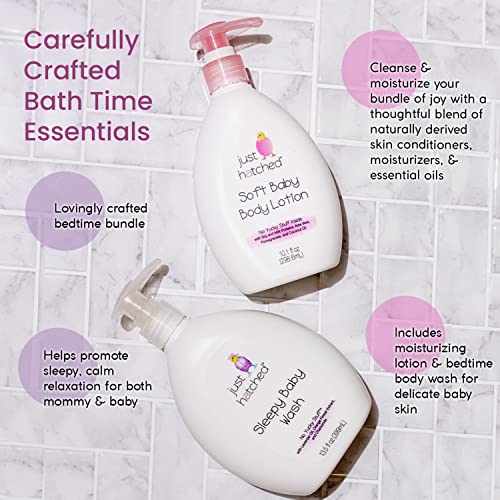 Night Time Baby Routine Wash + Lotion Bundle - Gentle Calming Bath & Body Cleanser + Lightweight Moisturizing, No Yucky Stuff & Harsh Ingredients,13 fl oz + 10 fl oz (2 Variety-Pack)