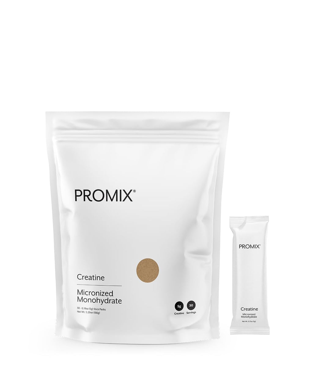 ProMix Nutrition Creatine Monohydrate Travel Packs, 5g of micronized Clean Creatine for Men and Women, Supports Muscle Growth & Recovery, Vegan - 30 Servings