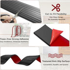 Threshold Ramps for Doorways Self-Adhesive Natural Rubber Power Wheelchair Ramp Adjustable & Cuttable, for Doorways,Sweeper, Power Scooters, Bathroom (Black, 3” Wide x 6.6' Long)