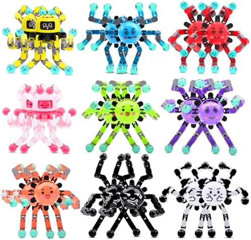 Transformable Fidget Spinner Toys for Kids and Adults,18 PCS Finger Sensory Toy for Teens with Autism ADHD Anxiety Relief,Birthdays Gifts Party Favors for Boys Girl Travel Stocking Stuffers
