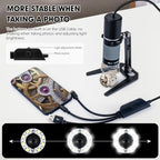 1080P USB Microscope with Metal Stand, 50X-1000X Handheld Digital Microscope Camera Compatible with iPhone/Android/Windows/Mac